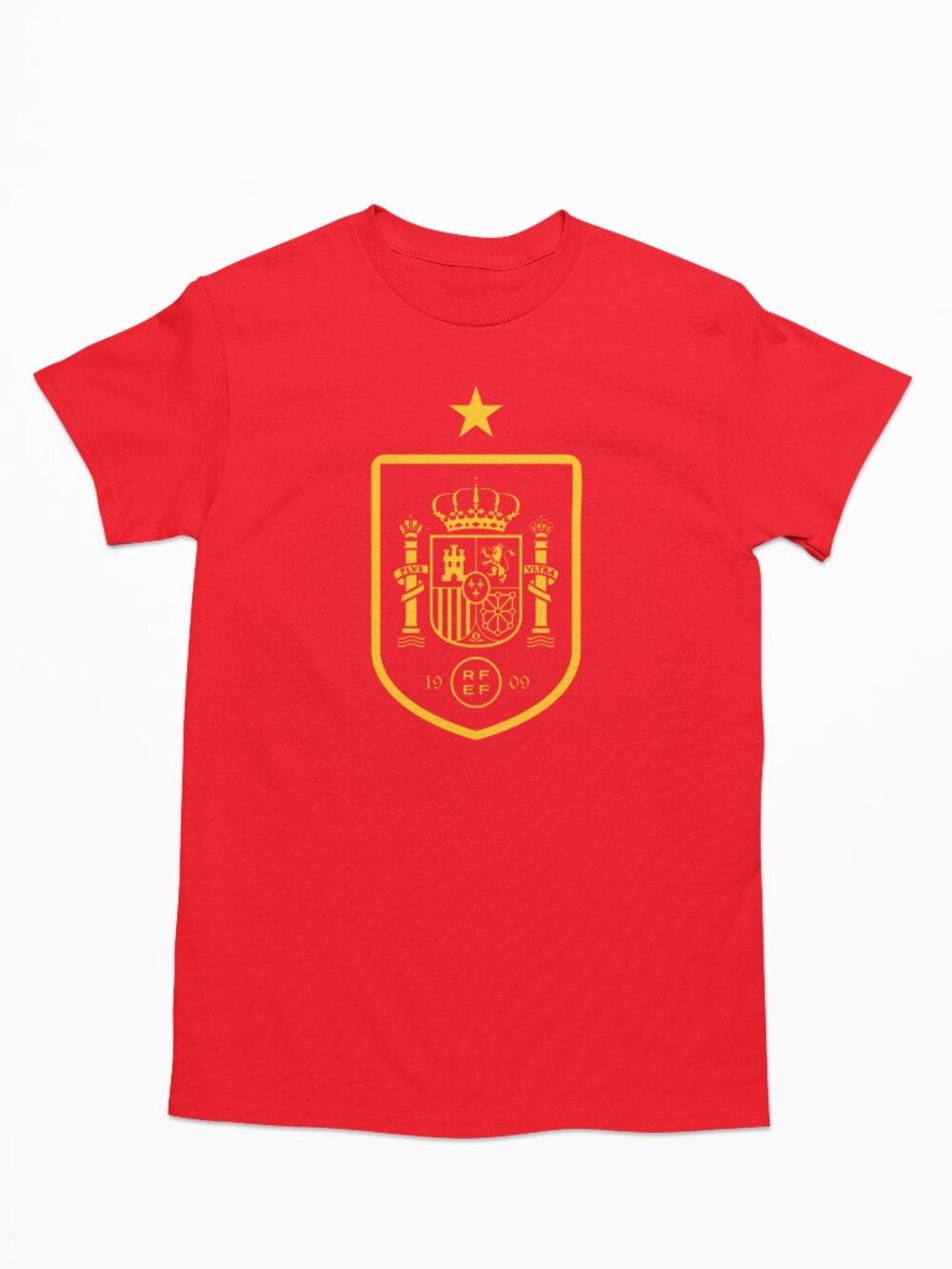 NEW Spain Espana National Soccer Team Big Logo T-Shirt RED